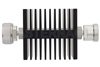 20 dB Fixed Attenuator, 7/16 DIN Male To 7/16 DIN Female Directional Black Anodized Aluminum Heatsink Body Rated To 50 Watts Up To 7.5 GHz
