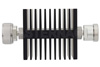 30 dB Fixed Attenuator, 7/16 DIN Male To 7/16 DIN Female Directional Black Anodized Aluminum Heatsink Body Rated To 50 Watts Up To 7.5 GHz