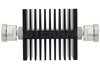 3 dB Fixed Attenuator, 7/16 DIN Female To 7/16 DIN Female Directional Black Anodized Aluminum Heatsink Body Rated To 50 Watts Up To 7.5 GHz