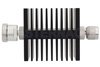 30 dB Fixed Attenuator, 7/16 DIN Female To N Female Directional Black Anodized Aluminum Heatsink Body Rated To 50 Watts Up To 7.5 GHz
