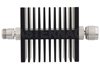30 dB Fixed Attenuator, N Female To N Male Directional Black Anodized Aluminum Heatsink Body Rated To 50 Watts Up To 18 GHz