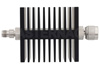 10 dB Fixed Attenuator, TNC Female To N Male Directional Black Anodized Aluminum Heatsink Body Rated To 50 Watts Up To 18 GHz