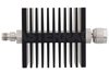 3 dB Fixed Attenuator, TNC Female To N Male Directional Black Anodized Aluminum Heatsink Body Rated To 50 Watts Up To 18 GHz