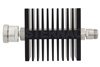 3 dB Fixed Attenuator, 7/16 DIN Female To N Female Directional Black Anodized Aluminum Heatsink Body Rated To 50 Watts Up To 18 GHz
