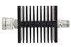 6 dB Fixed Attenuator, 7/16 DIN Female To N Female Directional Black Anodized Aluminum Heatsink Body Rated To 50 Watts Up To 18 GHz