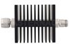 10 dB Fixed Attenuator, N Male To N Female Directional Black Anodized Aluminum Heatsink Body Rated To 50 Watts Up To 18 GHz