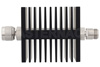 20 dB Fixed Attenuator, N Male To N Female Directional Black Anodized Aluminum Heatsink Body Rated To 50 Watts Up To 18 GHz