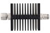 30 dB Fixed Attenuator, N Male To N Female Directional Black Anodized Aluminum Heatsink Body Rated To 50 Watts Up To 18 GHz