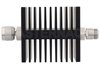 6 dB Fixed Attenuator, N Male To N Female Directional Black Anodized Aluminum Heatsink Body Rated To 50 Watts Up To 18 GHz