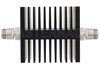 3 dB Fixed Attenuator, N Female To N Female Directional Black Anodized Aluminum Heatsink Body Rated To 50 Watts Up To 18 GHz