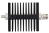 3 dB Fixed Attenuator, SMA Male To N Female Directional Black Anodized Aluminum Heatsink Body Rated To 50 Watts Up To 18 GHz