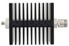 50 dB Fixed Attenuator, SMA Female To N Female Directional Black Anodized Aluminum Heatsink Body Rated To 50 Watts Up To 18 GHz