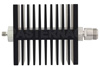 6 dB Fixed Attenuator, SMA Female To N Female Directional Black Anodized Aluminum Heatsink Body Rated To 50 Watts Up To 18 GHz