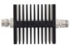 30 dB Fixed Attenuator, TNC Male To N Female Directional Black Anodized Aluminum Heatsink Body Rated To 50 Watts Up To 18 GHz