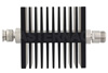 6 dB Fixed Attenuator, TNC Male To N Female Directional Black Anodized Aluminum Heatsink Body Rated To 50 Watts Up To 18 GHz