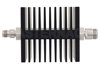 6 dB Fixed Attenuator, TNC Female To N Female Directional Black Anodized Aluminum Heatsink Body Rated To 50 Watts Up To 18 GHz