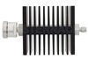 30 dB Fixed Attenuator, 7/16 DIN Female To SMA Male Directional Black Anodized Aluminum Heatsink Body Rated To 50 Watts Up To 7.5 GHz