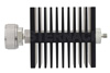 40 dB Fixed Attenuator, 7/16 DIN Male To SMA Female Directional Black Anodized Aluminum Heatsink Body Rated To 50 Watts Up To 7.5 GHz