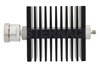 30 dB Fixed Attenuator, 7/16 DIN Female To SMA Female Directional Black Anodized Aluminum Heatsink Body Rated To 50 Watts Up To 18 GHz