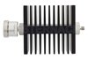 40 dB Fixed Attenuator, 7/16 DIN Female To SMA Female Directional Black Anodized Aluminum Heatsink Body Rated To 50 Watts Up To 18 GHz