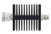 10 dB Fixed Attenuator, 7/16 DIN Female To TNC Male Directional Black Anodized Aluminum Heatsink Body Rated To 50 Watts Up To 7.5 GHz