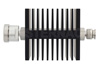 20 dB Fixed Attenuator, 7/16 DIN Female To TNC Male Directional Black Anodized Aluminum Heatsink Body Rated To 50 Watts Up To 7.5 GHz