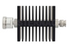3 dB Fixed Attenuator, 7/16 DIN Female To TNC Male Directional Black Anodized Aluminum Heatsink Body Rated To 50 Watts Up To 7.5 GHz