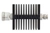 30 dB Fixed Attenuator, 7/16 DIN Female To TNC Male Directional Black Anodized Aluminum Heatsink Body Rated To 50 Watts Up To 7.5 GHz