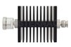40 dB Fixed Attenuator, 7/16 DIN Female To TNC Male Directional Black Anodized Aluminum Heatsink Body Rated To 50 Watts Up To 7.5 GHz