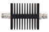 50 dB Fixed Attenuator, N Female To TNC Male Directional Black Anodized Aluminum Heatsink Body Rated To 50 Watts Up To 18 GHz
