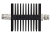 6 dB Fixed Attenuator, N Female To TNC Male Directional Black Anodized Aluminum Heatsink Body Rated To 50 Watts Up To 18 GHz