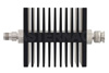 10 dB Fixed Attenuator, TNC Female To TNC Male Directional Black Anodized Aluminum Heatsink Body Rated To 50 Watts Up To 18 GHz