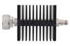 10 dB Fixed Attenuator, 7/16 DIN Male To TNC Female Directional Black Anodized Aluminum Heatsink Body Rated To 50 Watts Up To 7.5 GHz