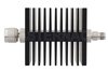 50 dB Fixed Attenuator, N Male To TNC Female Directional Black Anodized Aluminum Heatsink Body Rated To 50 Watts Up To 18 GHz