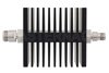 3 dB Fixed Attenuator, N Female To TNC Female Directional Black Anodized Aluminum Heatsink Body Rated To 50 Watts Up To 18 GHz