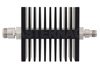 6 dB Fixed Attenuator, N Female To TNC Female Directional Black Anodized Aluminum Heatsink Body Rated To 50 Watts Up To 18 GHz