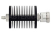 40 dB Fixed Attenuator, SMA Male to 7/16 DIN Female Black Anodized Aluminum Heatsink Body Rated to 25 Watts Up to 7.5 GHz