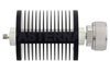 40 dB Fixed Attenuator, SMA Female to 7/16 DIN Male Black Anodized Aluminum Heatsink Body Rated to 25 Watts Up to 7.5 GHz