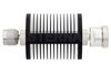 30 dB Fixed Attenuator, N Male to 7/16 DIN Female Black Anodized Aluminum Heatsink Body Rated to 25 Watts Up to 7.5 GHz