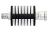 10 dB Fixed Attenuator, N Female to 7/16 DIN Female Black Anodized Aluminum Heatsink Body Rated to 25 Watts Up to 7.5 GHz