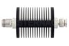 30 dB Fixed Attenuator, N Female to TNC Male Black Anodized Aluminum Heatsink Body Rated to 25 Watts Up to 18 GHz