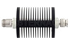 40 dB Fixed Attenuator, N Female to TNC Male Black Anodized Aluminum Heatsink Body Rated to 25 Watts Up to 18 GHz