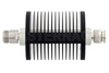 6 dB Fixed Attenuator, N Female to TNC Male Black Anodized Aluminum Heatsink Body Rated to 25 Watts Up to 18 GHz