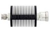 10 dB Fixed Attenuator, TNC Male to 7/16 DIN Female Black Anodized Aluminum Heatsink Body Rated to 25 Watts Up to 7.5 GHz