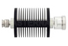 3 dB Fixed Attenuator, TNC Male to 7/16 DIN Female Black Anodized Aluminum Heatsink Body Rated to 25 Watts Up to 7.5 GHz