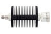 20 dB Fixed Attenuator, TNC Female to 7/16 DIN Female Black Anodized Aluminum Heatsink Body Rated to 25 Watts Up to 7.5 GHz