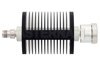3 dB Fixed Attenuator, TNC Female to 7/16 DIN Female Black Anodized Aluminum Heatsink Body Rated to 25 Watts Up to 7.5 GHz