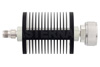 3 dB Fixed Attenuator, TNC Female to 7/16 DIN Male Black Anodized Aluminum Heatsink Body Rated to 25 Watts Up to 7.5 GHz