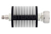 50 dB Fixed Attenuator, TNC Female to 7/16 DIN Male Black Anodized Aluminum Heatsink Body Rated to 25 Watts Up to 6 GHz