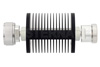 50 dB Fixed Attenuator, 7/16 DIN Male to 7/16 DIN Female Black Anodized Aluminum Heatsink Body Rated to 25 Watts Up to 6 GHz